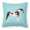 &#x22;Caroline&#x27;s Treasures BB8086PW1818 Cyldesdale Horse Blue Check Outdoor Canvas Fabric Decorative Pillow, Multicolor&#x22;